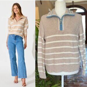 Calligraphie NWT 1/4 zip spread collar sweater size L